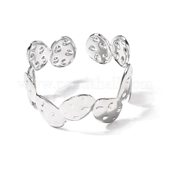 Hammered 304 Stainless Steel Cuff Bangles for Women&nbsp;BJEW-T030-03P