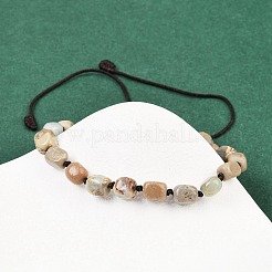 Natural Shoushan Stone Beads Braided Bead Bracelets for Men Women&nbsp;BJEW-D360-01D