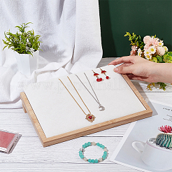 Wooden Slant Back Necklace Organizer Display Trays&nbsp;NDIS-WH0006-17