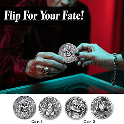 2Pcs 201 Stainless Steel Commemorative Coins&nbsp;AJEW-UN0003-01B