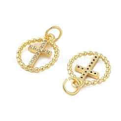 Brass Micro Pave Cubic Zirconia Pendants&nbsp;X1-KK-C092-21A-G