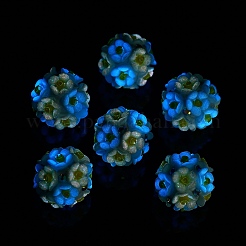 Luminous Polymer Clay Rhinestone Flower Beads&nbsp;RESI-C048-01A