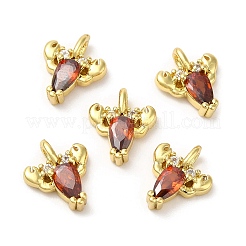 Brass Micro Pave Cubic Zirconia Pendants&nbsp;KK-M346-18G