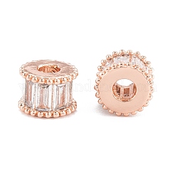 Brass Micro Pave Clear Cubic Zirconia Beads&nbsp;ZIRC-L101-08