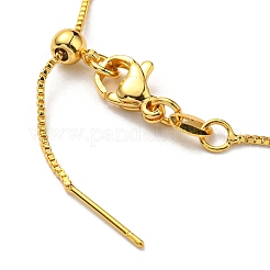Heart with Evil Eye Enamel Slider Bracelet with Box Chains&nbsp;BJEW-G675-01G