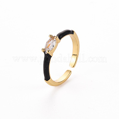 Brass Enamel Cuff Rings&nbsp;RJEW-T016-29B-NF
