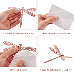 12Sets 6 Style PVC 3D Imitation Hollow Out Dragonfly Wall Stickers&nbsp;DIY-CF0001-04