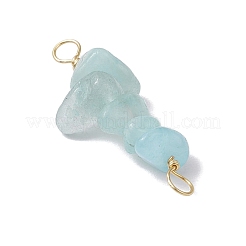 10Pcs 5 Styles Constellation Natural Aquamarine & Citrine & Dyed Blue Tiger Eye & Citrine & Tiger Eye Copper Wire Wrapped Chip Beaded Connector Charms&nbsp;PALLOY-JF02905-08