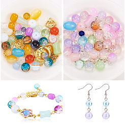 2 Sets 2 Styles DIY Lampwork Beads & Alloy Pendant & Link & Bead Caps Jewelry Findings Kits&nbsp;DIY-TA0011-61