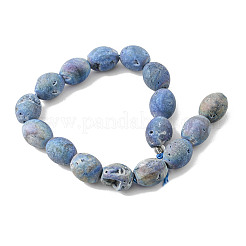 Electroplated Natural Druzy Geode Agate Bead Strands&nbsp;G-P251-G02