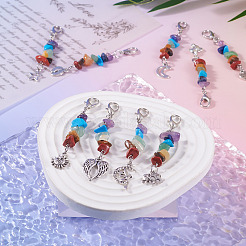 Chakra Gemstone Chip Pendant Decorations&nbsp;HJEW-TAC0029