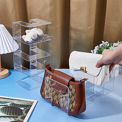 4 Girds Plastic Shoes Display Organizer Holder&nbsp;ODIS-WH0099-122