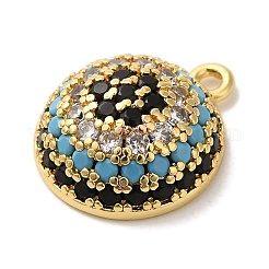 Rack Plating Brass Micro Pave Cubic Zirconia Pendants&nbsp;KK-A229-09G
