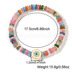 Bohemian Style Natural Yellow Agate & Aquamarine Green Onyx Agate & Amethyst & Lapis Lazuli & Carnelian Beads Stretch Bracelets&nbsp;UV9826