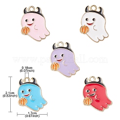 20Pcs 5 Colors Halloween Alloy Enamel Pendants&nbsp;ENAM-YW0003-33