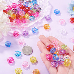 100Pcs UV Plating Transparent Acrylic European Beads&nbsp;TACR-TA0001-93C