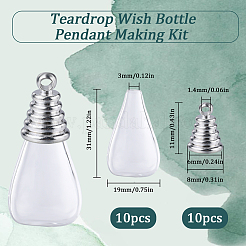 DIY Teardrop Wish Bottle Pendant Making Kit&nbsp;FIND-SC0006-84