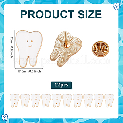 12Pcs Tooth Alloy Enamel Lapel Pin Backs for Backpack Clothes&nbsp;JEWB-FG0001-60