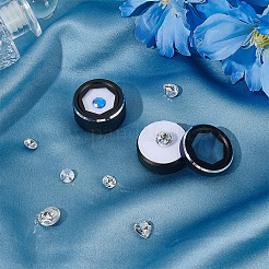 Aluminium Loose Diamond Storage Boxes with Hexagonal Glass Visible Lid&nbsp;CON-WH0110-55B