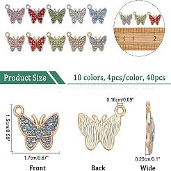 40Pcs 10 Colors Alloy Pendants&nbsp;FIND-FH0003-79