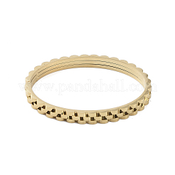 Ion Plating(IP) 304 Stainless Steel Hinged Bangles&nbsp;BJEW-P317-03G