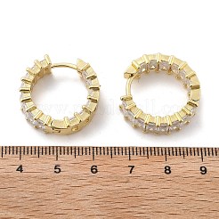 Brass Micro Pave Cubic Zirconia Huggie Hoop Earrings&nbsp;EJEW-K083-37G-B