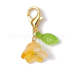 5Pcs Flower & Leaf Acrylic Pendant Decorations&nbsp;HJEW-JM01365-02