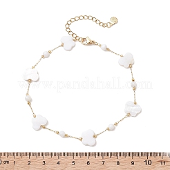 Summer Beach Natural White Shell Link Chain Anklets&nbsp;AJEW-AN00771-03