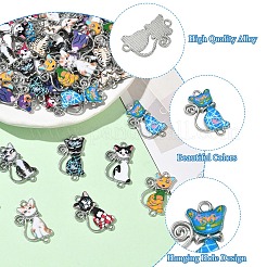 40Pcs 10 Colors Alloy Enamel Connectors Charms&nbsp;FIND-YW0013-08