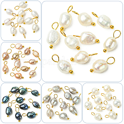 10Pcs Natural Cultured Freshwater Pearl Rice Charms&nbsp;PALLOY-YW00075