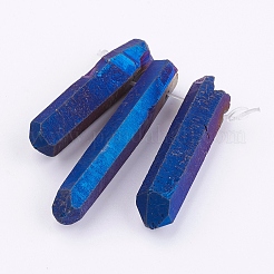 Electroplated Natural Quartz Crystal Graduated Beads Strands&nbsp;X-G-P315-A06