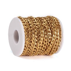 Ion Plating(IP) 304 Stainless Steel Cuban Link Chains&nbsp;CHS-G010-02G