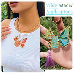 7Pcs 7 Colors Rack Plating Alloy Enamel Big Pendants&nbsp;ENAM-TA0002-71