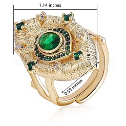 Green Cubic Zirconia Evil Eye Adjustable Rings&nbsp;JR925A