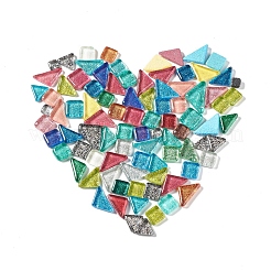 Mixed Shape with Glitter Powder Mosaic Tiles Glass Cabochons&nbsp;DIY-P045-06