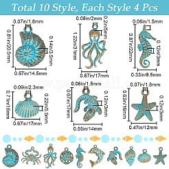 40Pcs 10 Styles Alloy Pendant&nbsp;FIND-SC0008-95