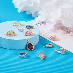 48Pcs 8 Colors  Faceted Resin Rhinestone Pendants&nbsp;RESI-CW0001-18