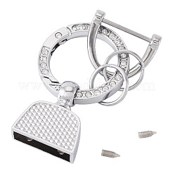 1Pc DIY Alloy Rhinestone Spring Gate Rings Keychains&nbsp;FIND-TA0008-54C-P