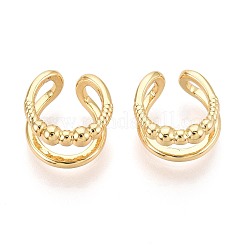 Two-layer C-Shaped Brass Cuff Earrings&nbsp;EJEW-T049-02G