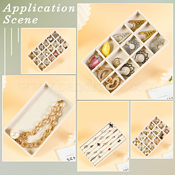 15 Grids Rectangle Wood Covered with Velvet Jewelry Trinket Display Trays&nbsp;AJEW-WH20054-062G-01