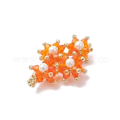 Imitate Austrian Crystal Glass & Glass Seed Beads Pendants&nbsp;PALLOY-MZ01060-01