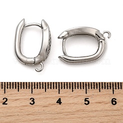 Horse Eye Brass Micro Pave Cubic Zirconia Hoop Earring Findings&nbsp;KK-C134-25P