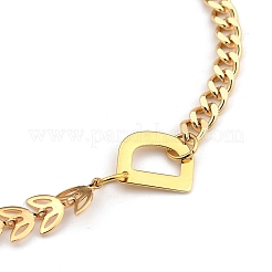 Letter D 304 Stainless Steel Charm Bracelets&nbsp;BJEW-JB05387-02