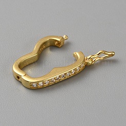 925 Sterling Silver Micro Pave Clear Cubic Zirconia Twister Clasps&nbsp;STER-WH0002-07G