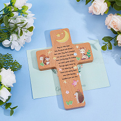 1Pc Wood Cross Wall Decoration&nbsp;AJEW-DC0003-93
