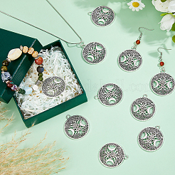 40Pcs Tibetan Style Hollow Alloy Pendants&nbsp;TIBEP-FH0001-29AS