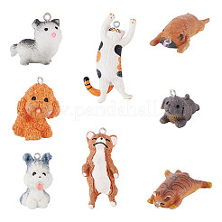 16Pcs 8 Styles Opaque Resin Pendants&nbsp;CRES-TA0001-68
