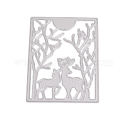 Rectangle with Christmas Reindeer/Stag Frame Carbon Steel Cutting Dies Stencils&nbsp;DIY-F032-02