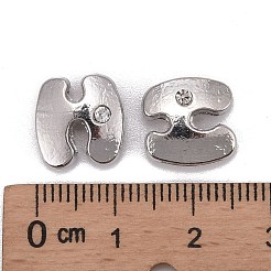 Letter Slider Beads for Watch Band Bracelet Making&nbsp;X-ALRI-O012-H-NR
