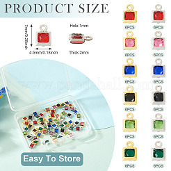 72Pcs 12 Styles Rack Plating Brass Glass Charms&nbsp;KK-TA0001-78